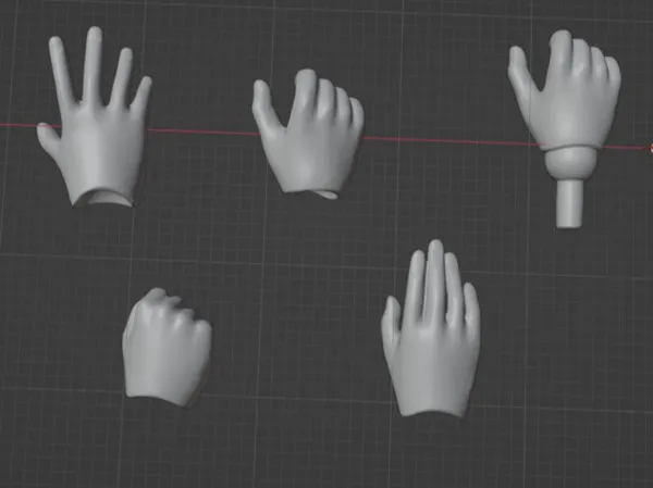 Mains et connecteur de rechange pour figurine 1/12 Girlpla