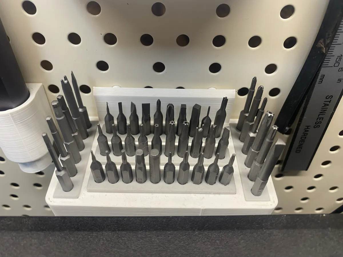 Screwdriver Bit Display Mini Electric Screwdriver Bit Set PegBoard Holder - Free 3D Print Model ...