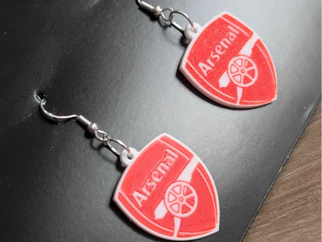 Arsenal FC Shield Earrings - Fan Art, 0.2mm nozzle