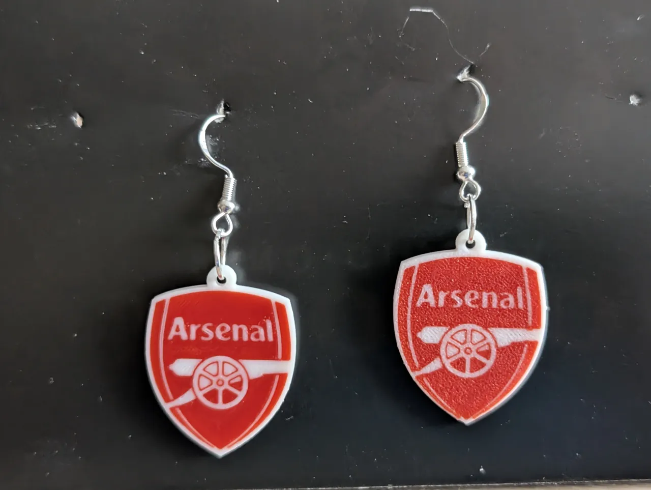 Arsenal FC Shield Earrings - Fan Art, 0.2mm nozzle view 2