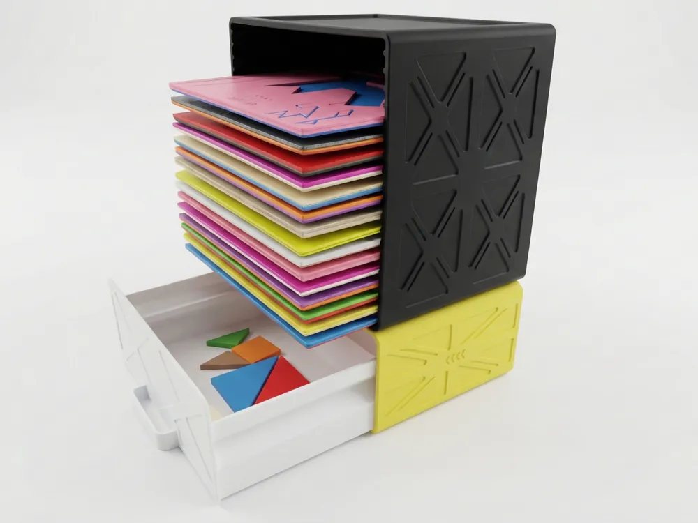 Modular Tangram Puzzle Set & Storage System - Free 3D Print Model