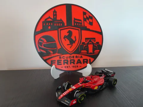 Letrero o emblema decorativo: Decorazione da Tavolo Scuderia Ferrari – 2 Colori — referencia de MakerWorld