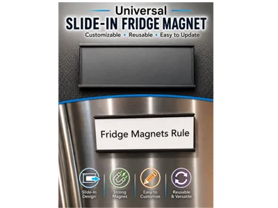 Universal Slide in Fridge Magnet - Customizable