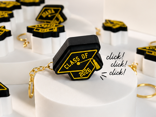 Fidget Clicker Keychain – Graduation Cap Custom