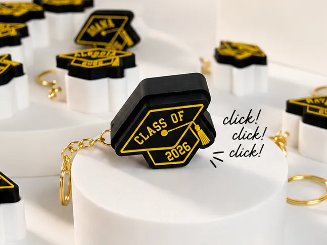 Fidget Clicker Keychain – Graduation Cap Custom