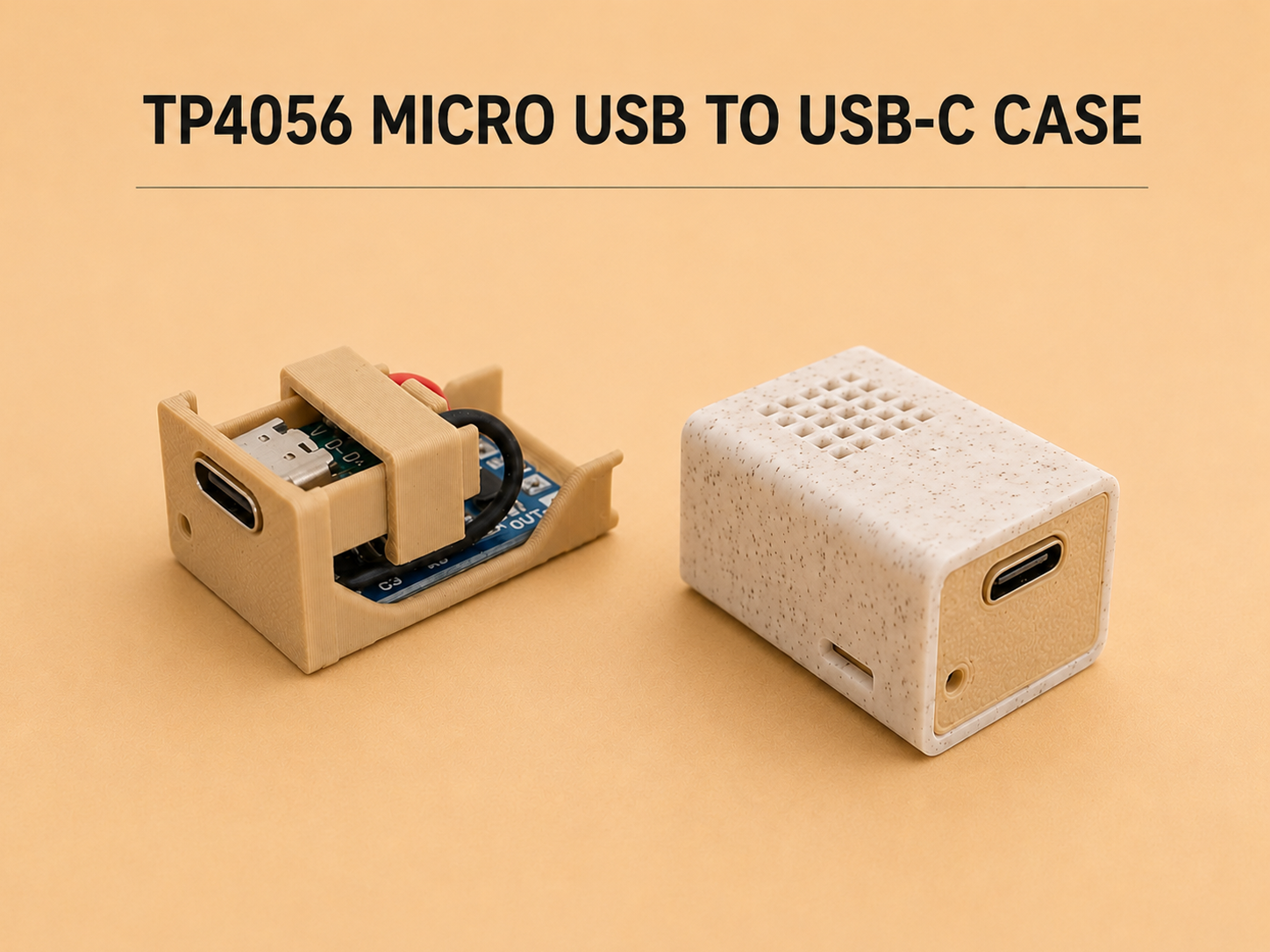 TP4056 Micro USB to USB-C case