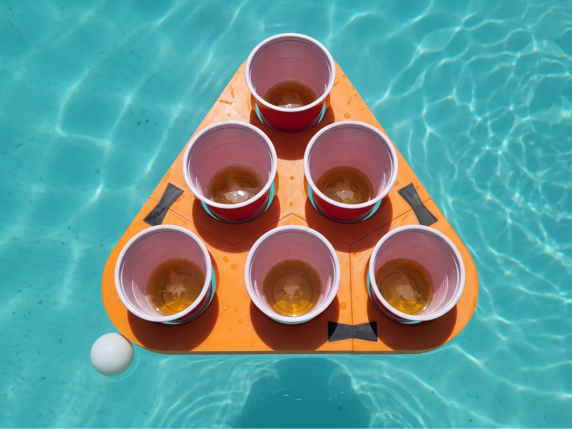 Floating Beer Pong Rack – 6 Cup Pool Float - 1