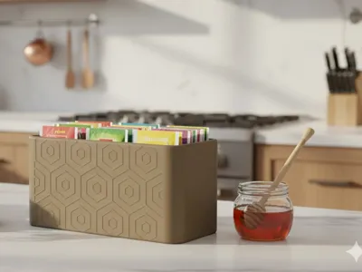 Tea Bag Holder with Honeycomb Design