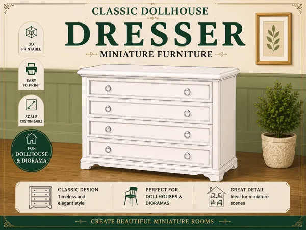 Commode miniature pour maison de poupée