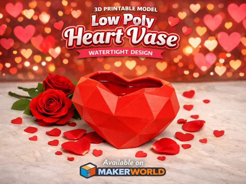 Low Poly Heart Vase – Watertight Valentine Edition