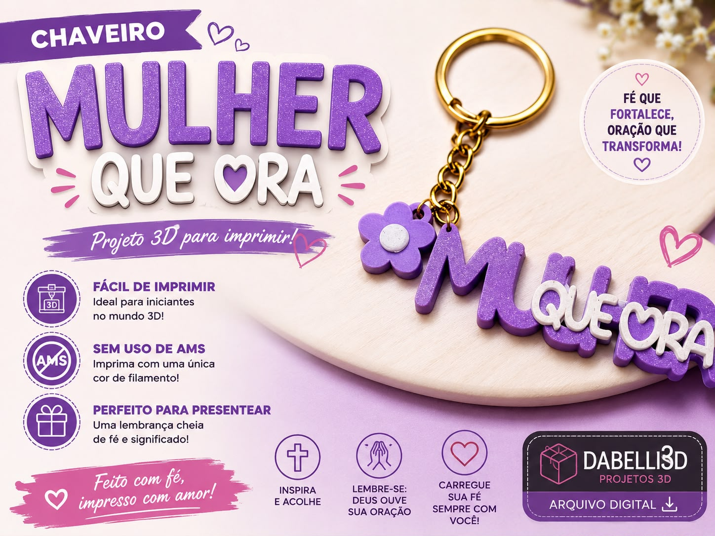 Chaveiro Mulher que ora - 1