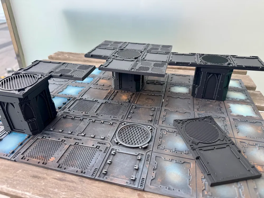 Escenografía en miniatura: Necromunda Column & Walkways. Referencia del modelo original.