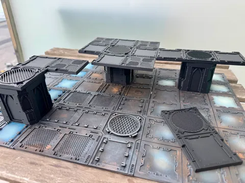 Escenografía en miniatura: Necromunda Column & Walkways — referencia de MakerWorld