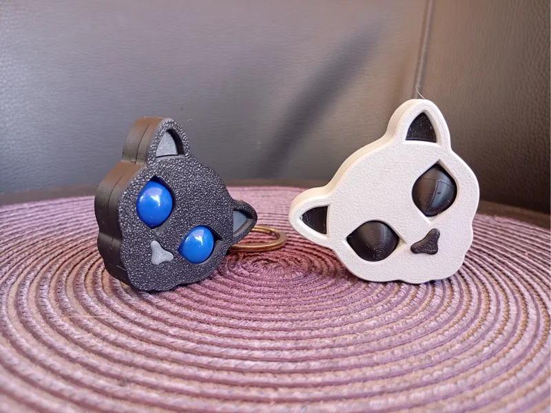 panther fidget marble toy keychain