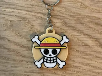 One Piece skull keychain