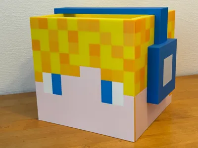 Block head as lamp and for storage 