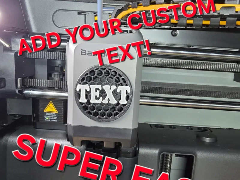X2D/P2S Fan Cover ADD YOUR OWN TEXT 