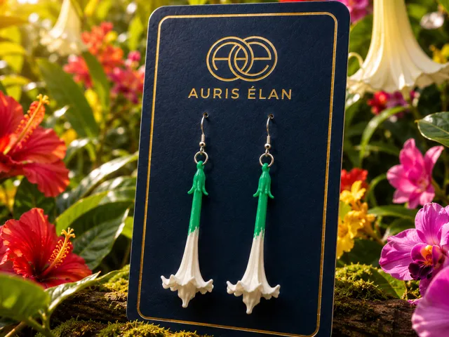 White Angel Trumpet Earrings