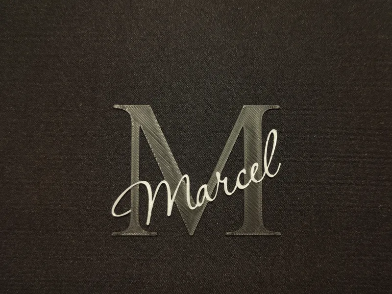 Door Name, Door Sign "Marcel" – 2-Color, 6mm Thick