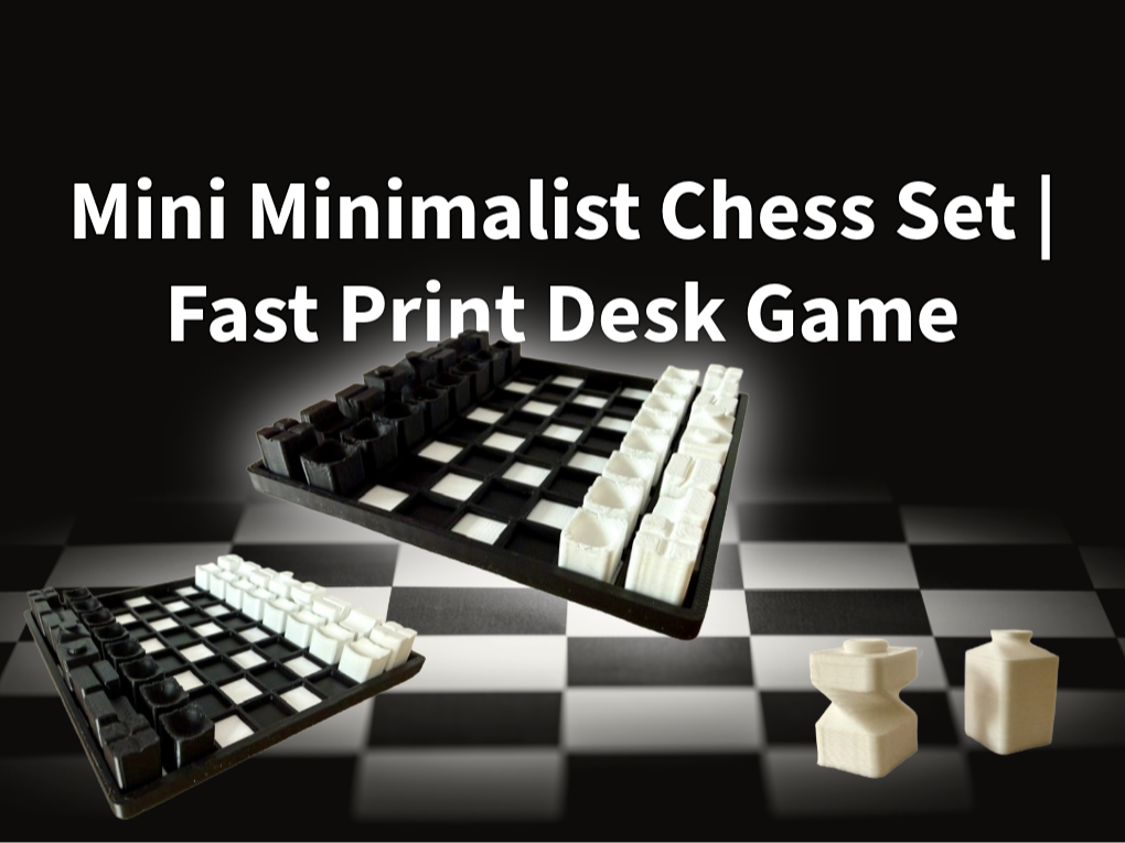 Mini Minimalist Chess Set | Fast Print Desk Game