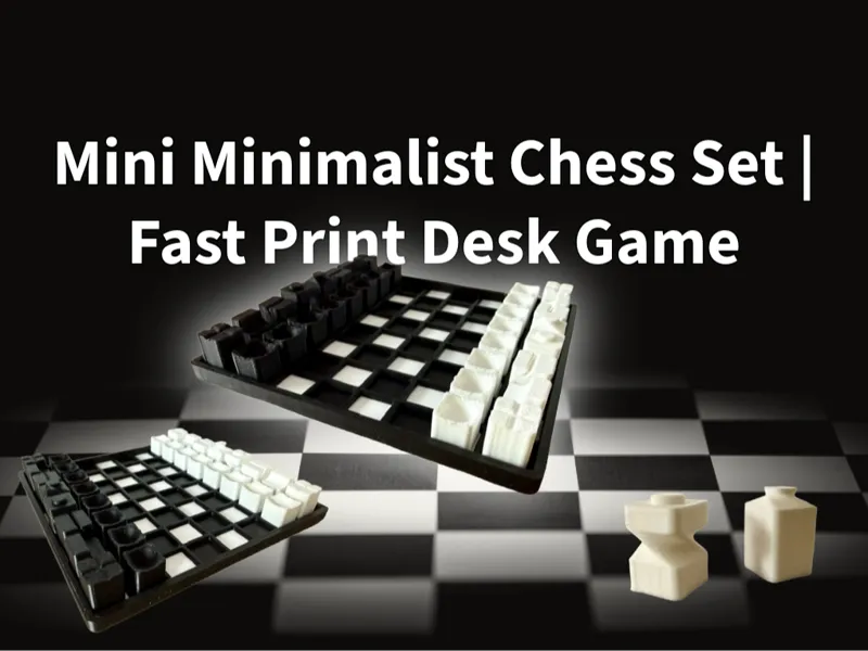 Mini Minimalist Chess Set | Fast Print Desk Game