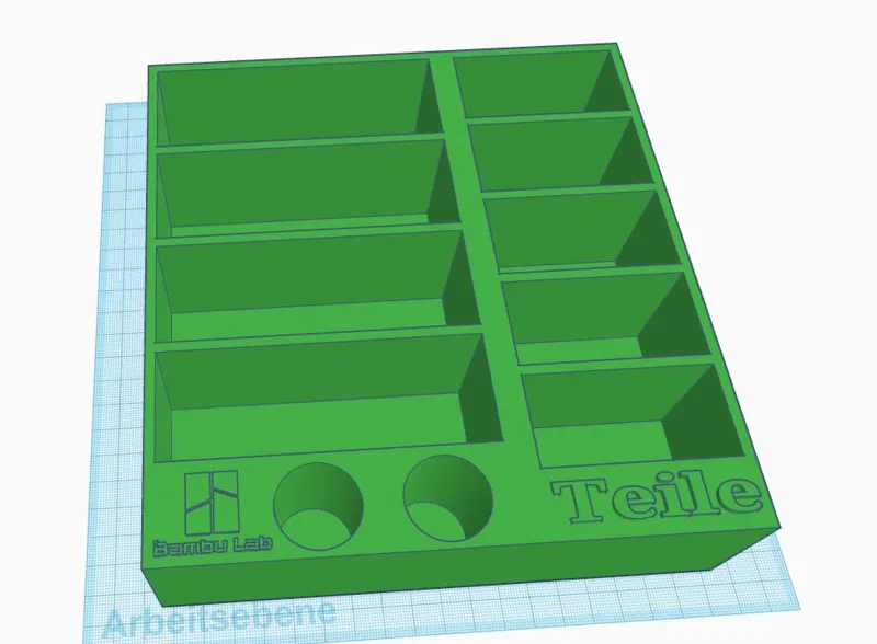 Bambu Teilebox mit Gluehalterung