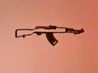 Art mural Line Art SKS Rifle Rust