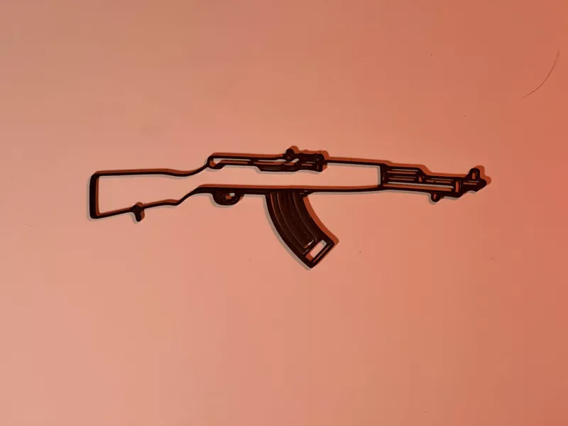 Art mural Line Art SKS Rifle Rust
