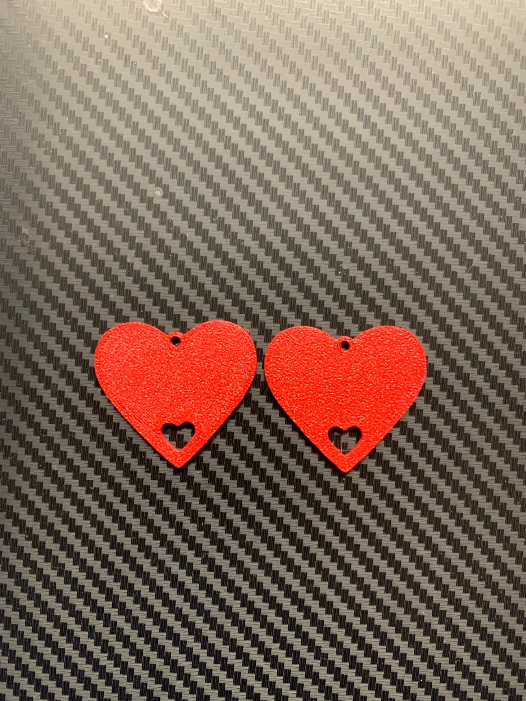 Heart earrings view 2