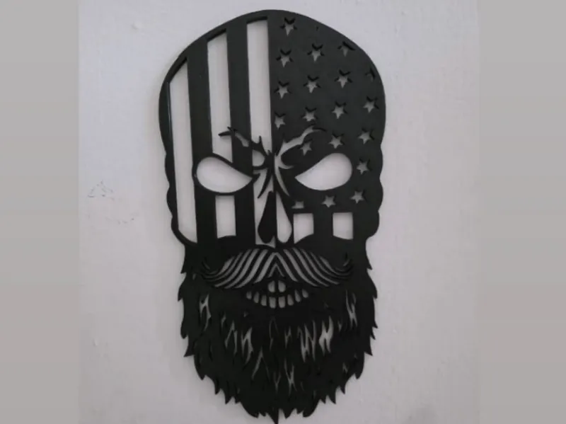 wall art bearded skull