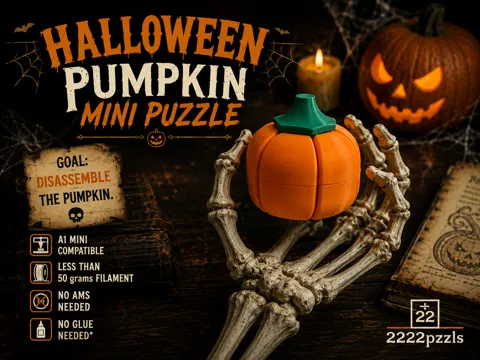 Adorno temático: Pumpkin Mini Puzzle | Great Halloween Gift & Toy — referencia de MakerWorld