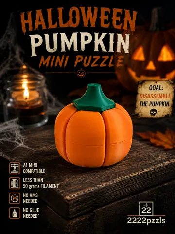 Adorno temático: Pumpkin Mini Puzzle | Great Halloween Gift & Toy — vista de referencia 2