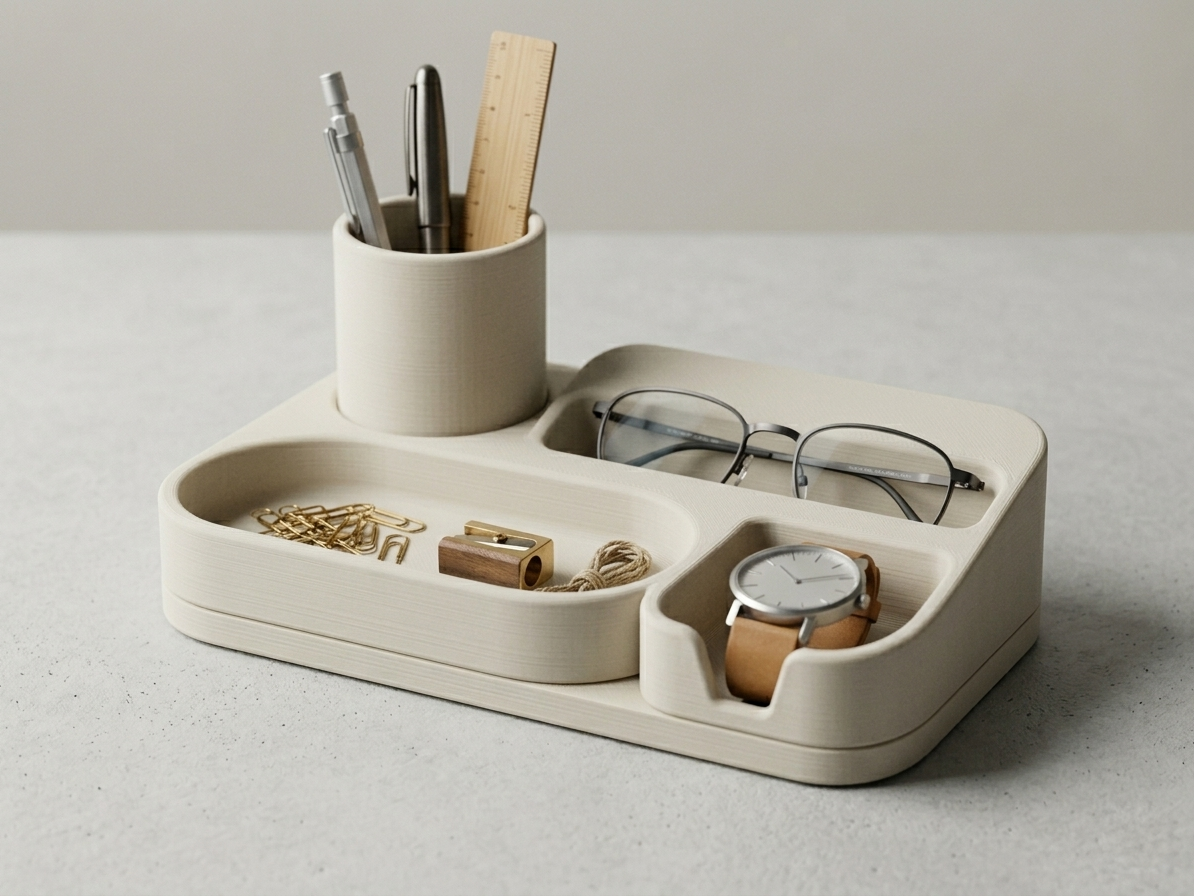 Japandi Desk Organizer - Minimalist 