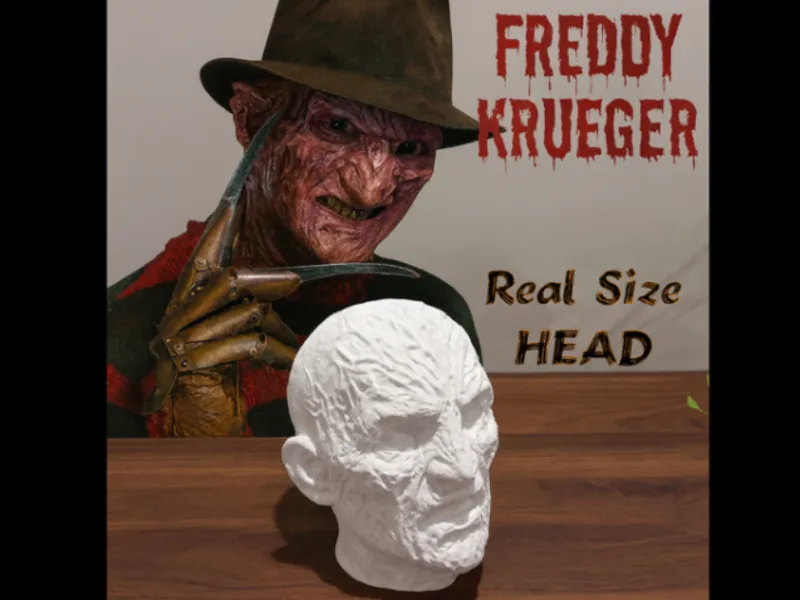 Freddy Krueger – Real Size Head – Ultra Detailed