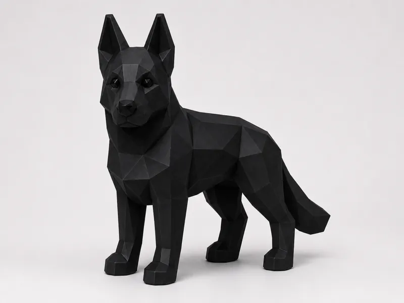 German Shepherd decorative statue.