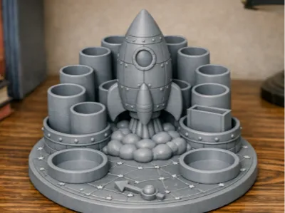 Pen Holder with Rocket