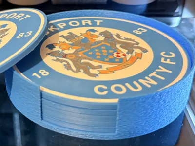 Stockport County FC Coasters with holder