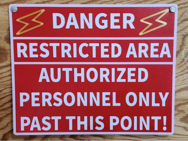 Danger Restricted Area Sign
