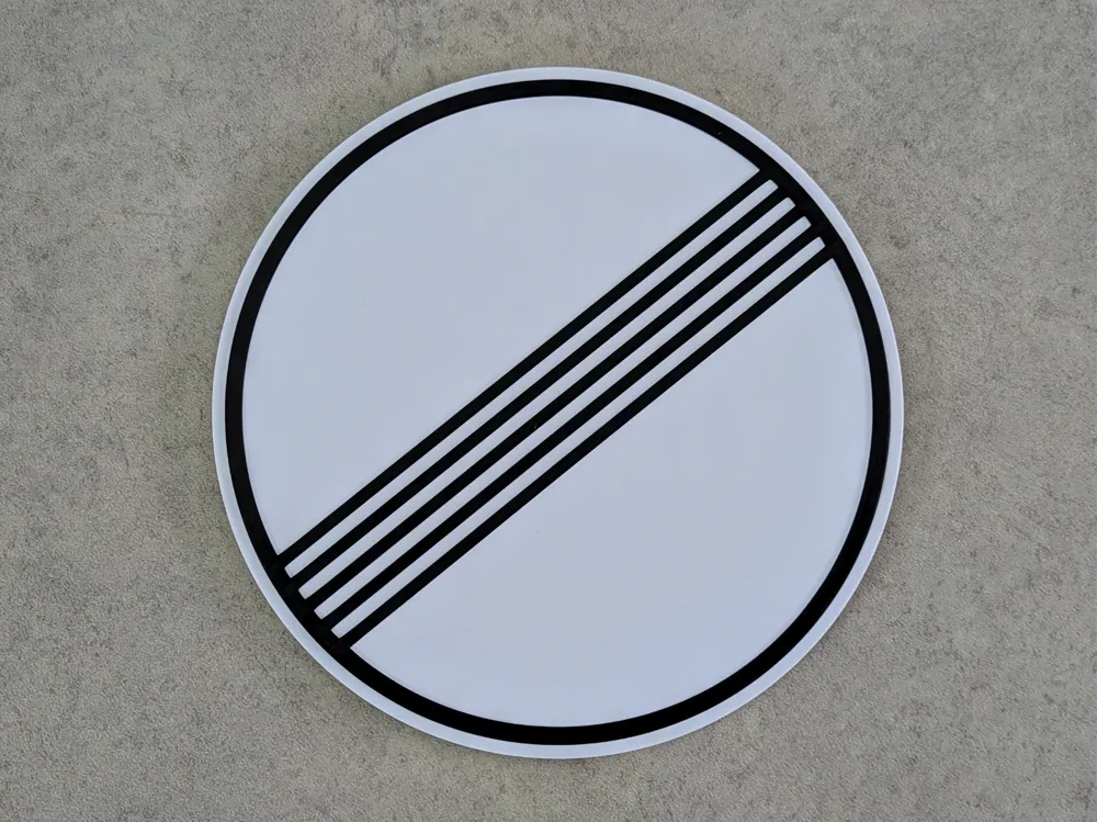 Road Sign #282 - End of all Restrictions - Free 3D Print Model - MakerWorld