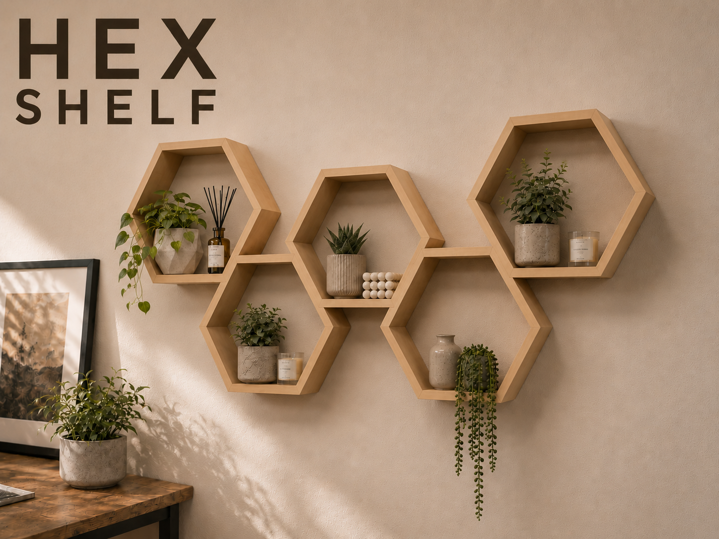 Hexagon Wall Shelf | Modular Honeycomb Decor