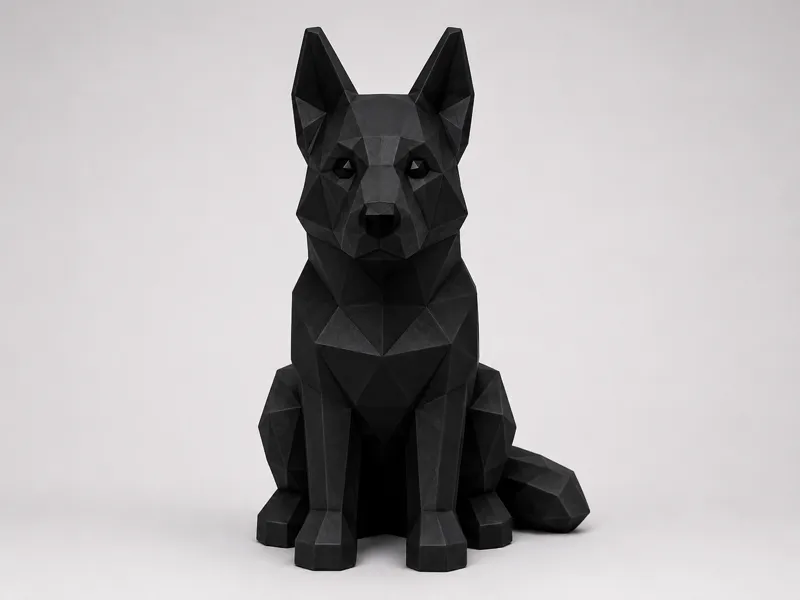 German Shepherd decorative statue.
