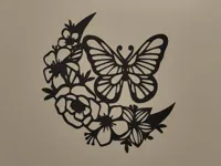 Décoration murale papillon sur fleur — photo 2