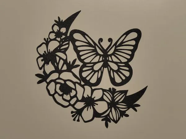 Décoration murale papillon sur fleur