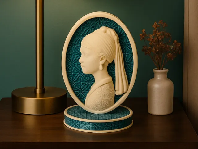Girl with a Pearl Earring Cameo – Relief Portrait