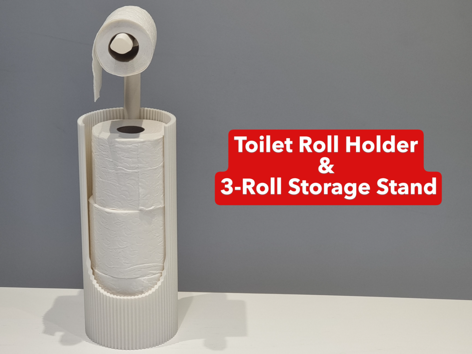 Toilet Roll Holder & 3-Roll Storage Stand