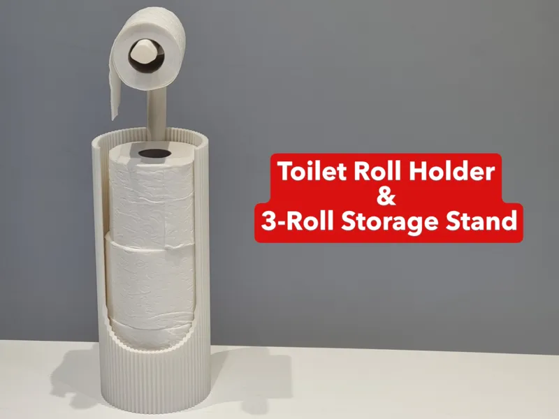 Toilet Roll Holder & 3-Roll Storage Stand