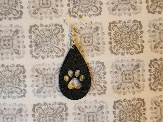 Tear drop dog paw earrings No AMS needed