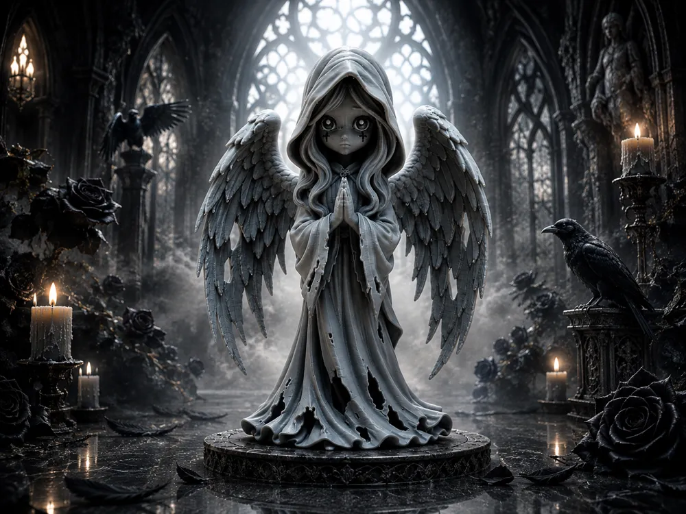 Figura decorativa: Erebia– Angel of Darkness. Referencia del modelo original.
