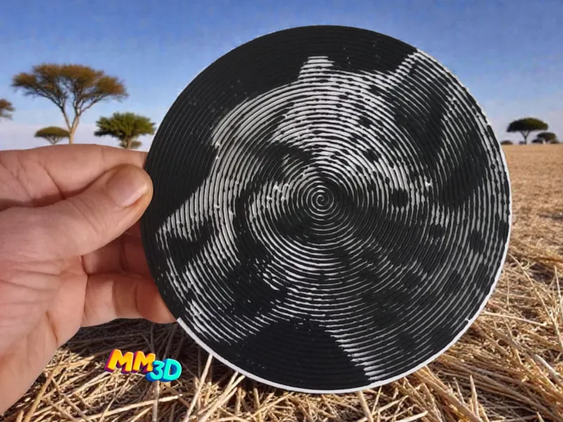 Spiral Disc Cheetah Head Illusion Art