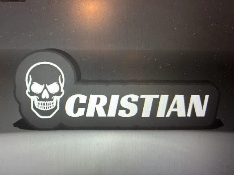Light box Cristian con teschio